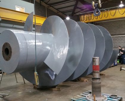 wear coating applied to archimedes screw